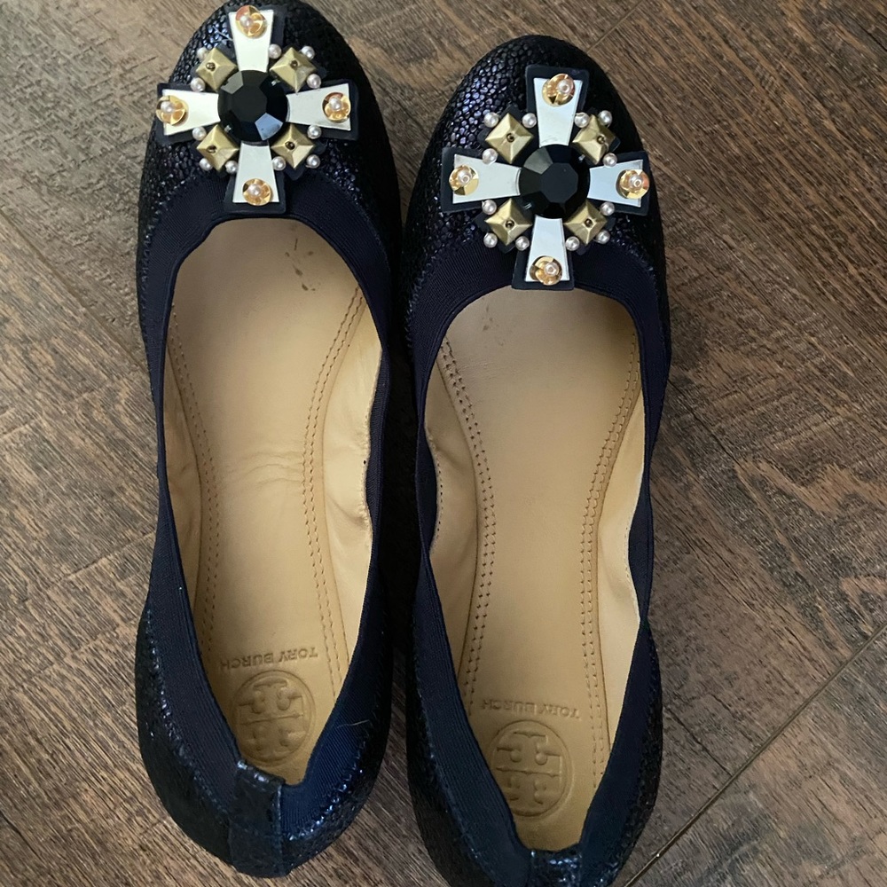 Navy Tory Burch dress flats